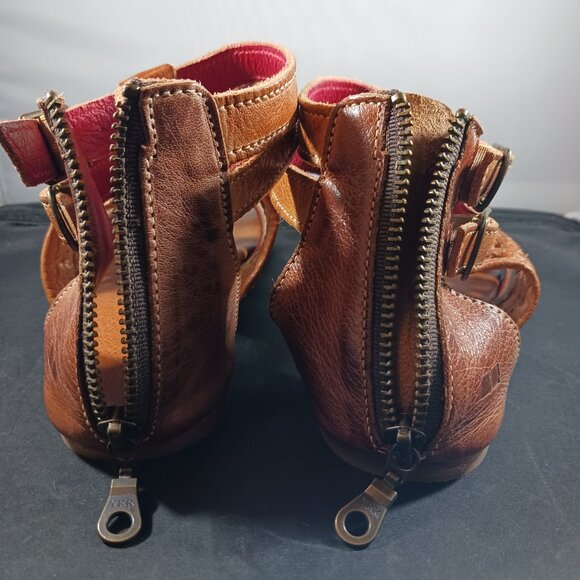 Bed|Stu Gladiator Brown Leather Sandal's Size 7 - Picture 8 of 11